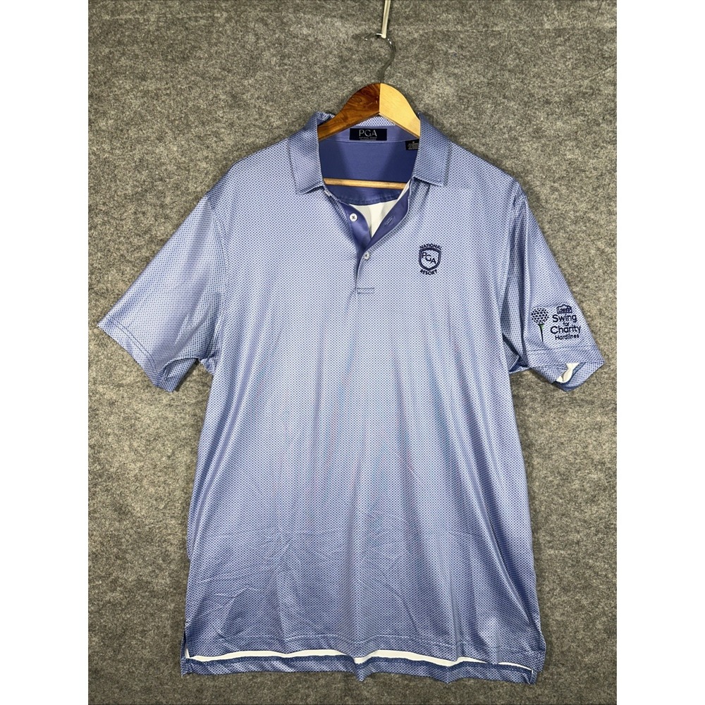 PGA National Golf Polo Shirt Mens Medium Blue Palm Beach‎ Gardens